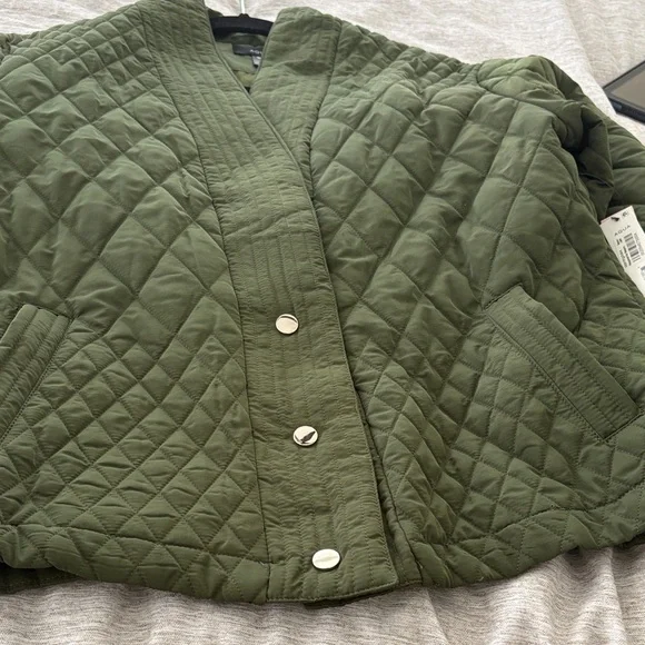 Aqua Olive Quilted Jacket - Picture 5 of 10